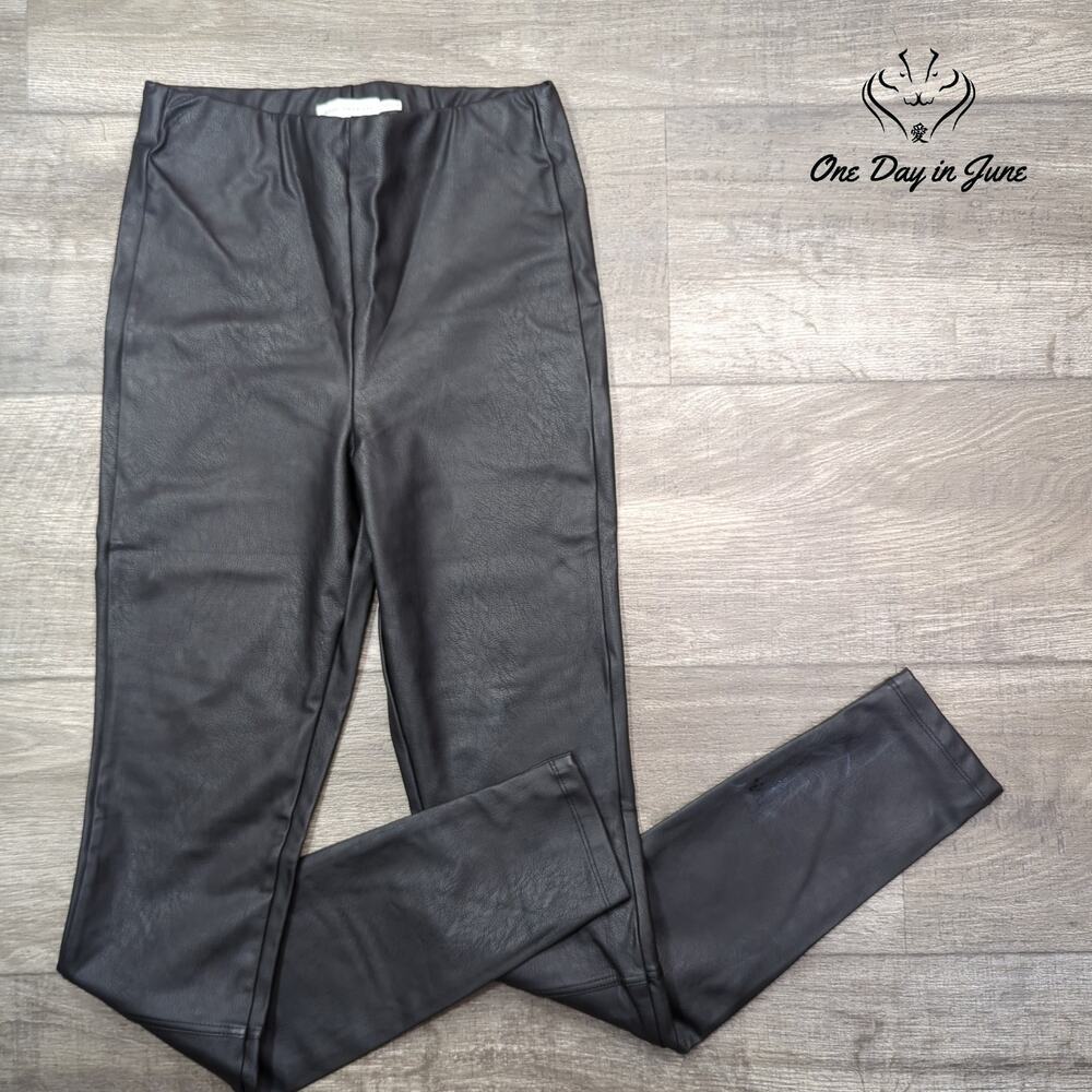 Good American Juniors Pull On Faux Leather Skinny Ankle Pants Size 1